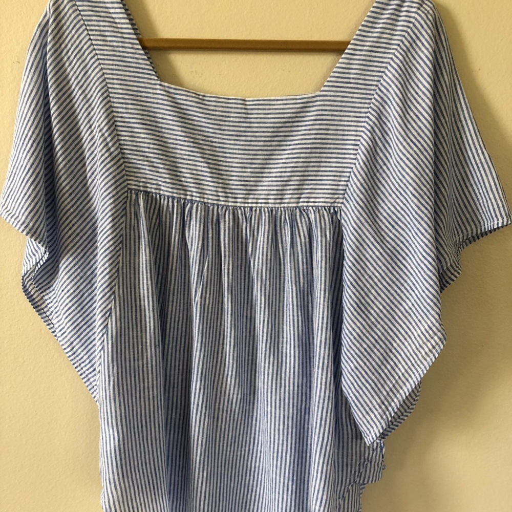 Beachlunchlounge Linen Striped Top - Picture 4 of 10